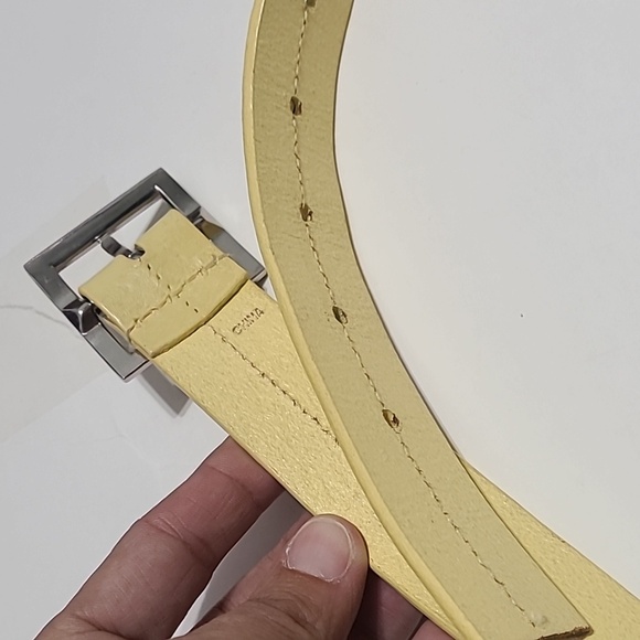 Vintage yellow leather belt size M - Picture 7 of 9